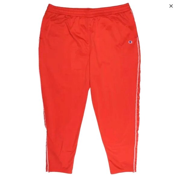 Champion Track Pants Zipper Ankle Red White Stripe Casual Pull On PLUS 3X - Picture 3 of 13